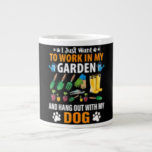 Grande Tasse Travaille Dans Mon Jardin Et Passe Avec Mon Chien