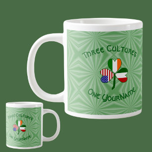 Grande Tasse Trèfle personnalisé italo-irlandais américain