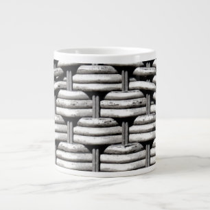 Grande Tasse Tresse photographiée, gris abstrait et intéressant