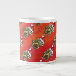 Grande Tasse Tricératops Noël En Rouge