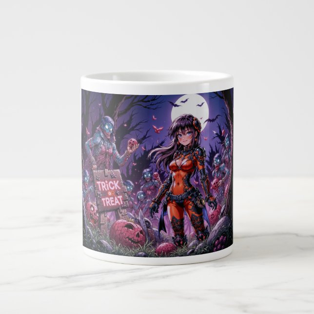 Grande Tasse Trick ou traiter Halloween Zombies distribuer le c (Devant)