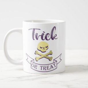 Grande Tasse Tricoter ou traiter les os croisés du crâne Ruban