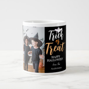 Grande Tasse Tricoter ou traiter Photo de famille Éffrayant H