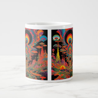Grande Tasse Trippy Vintage 1960s Psychedelic Retro Artwork