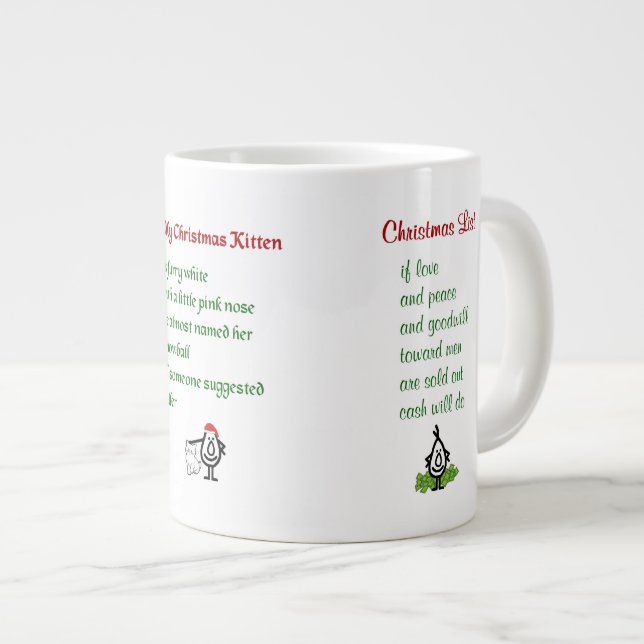 Grande Tasse Trois poèmes de Noël drôles (Devant droit)