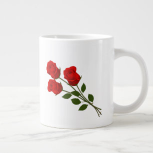 Grande Tasse Trois Roses Rouges
