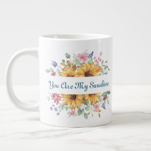Grande Tasse Tu es mon soleil et fleur citation