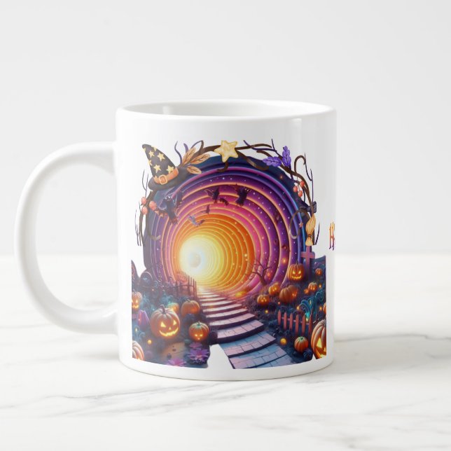 Grande Tasse Tunnel mystérieux Citrouille d'Halloween 3D (Gauche)