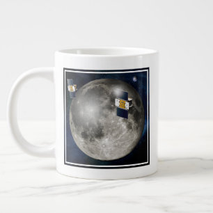 Grande Tasse Twin Grail Spacecraft Orbitant La Lune.