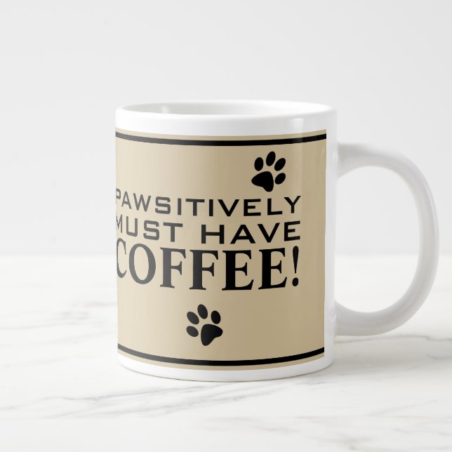 Grande Tasse Typographie Empreinte de patte de chien Café Spéci (Droite)