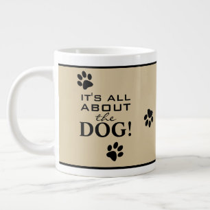 Grande Tasse Typographie personnalisée empreinte de patte de ch