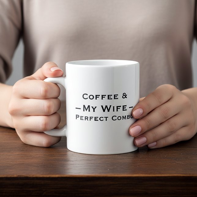 Grande Tasse Typography Mug Design – Coffee & My Wife (Créateur téléchargé)