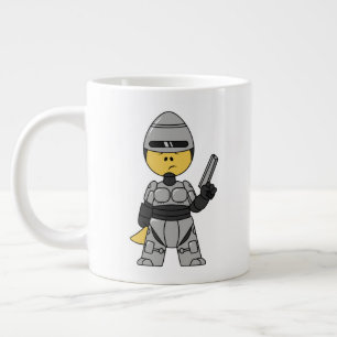 Grande Tasse Tyrannosaurus Rex Habillé Comme Robocop.