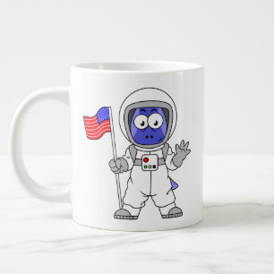 Grande Tasse Un astronaute parasaurolophus tient le drapeau amé