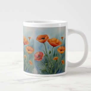 Grande Tasse Un coquelicot orange vif dansant dans la brise.