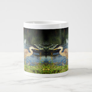 Grande Tasse Un héron bleu et un lapin