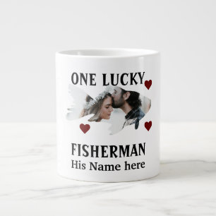 Grande Tasse Un pêcheur chanceux appariant photo de deux poisso