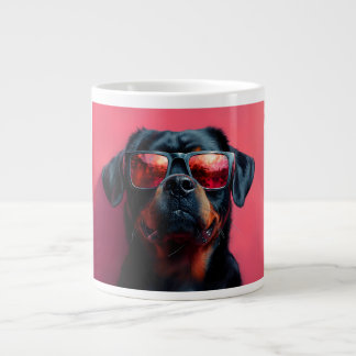 Grande Tasse Un rottweiler cool avec des lunettes de soleil
