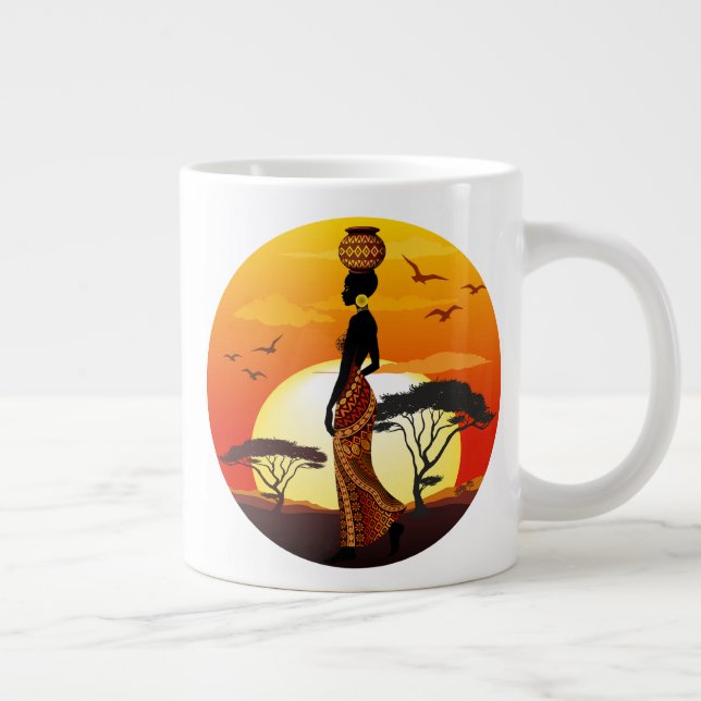 Grande Tasse Une belle femme africaine Silhouette sur les solei (Droite)