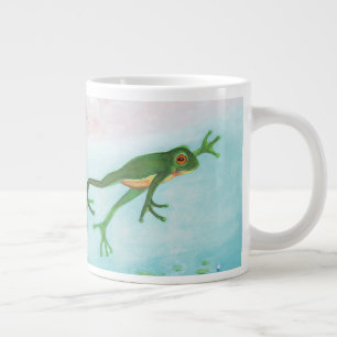 Grande Tasse Une Grenouille S'Enfonce Dans L'Étang Illustration