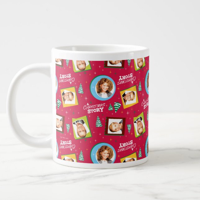 Grande Tasse Une histoire de Noël | Motif de photos de famille (Gauche)