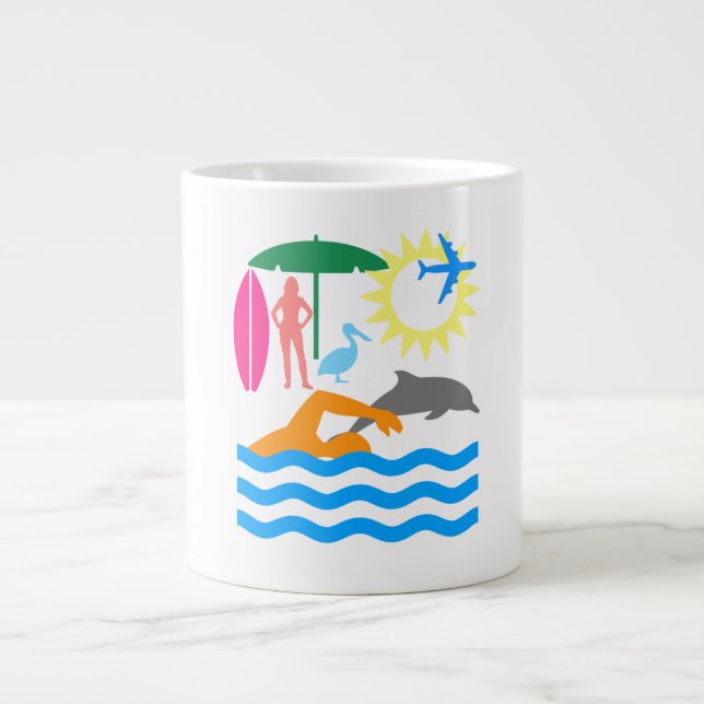 Grande Tasse Une journée à la plage (Devant)