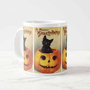 Grande Tasse Une joyeuse Halloween par Ellen Clapsaddle, Chat V