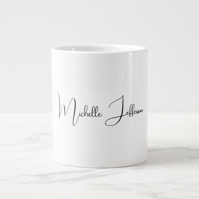 Grande Tasse Unique Stylish Moderne Calligraphie Plain (Devant)