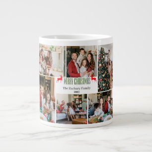 Grande Tasse Vacances de Noël Script Famille Photo Collage