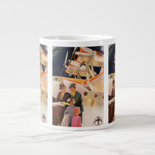 Grande Tasse Vacances familiales vintage en hydravion à hélices