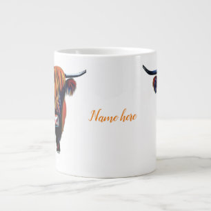 Grande Tasse Vache Highland avec nom modifiable