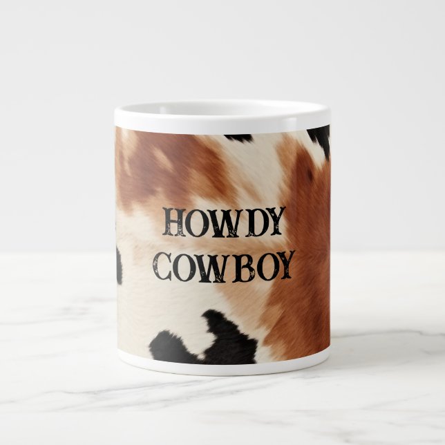 Grande Tasse Vachette animale à la crème Brown occidentale (Devant)