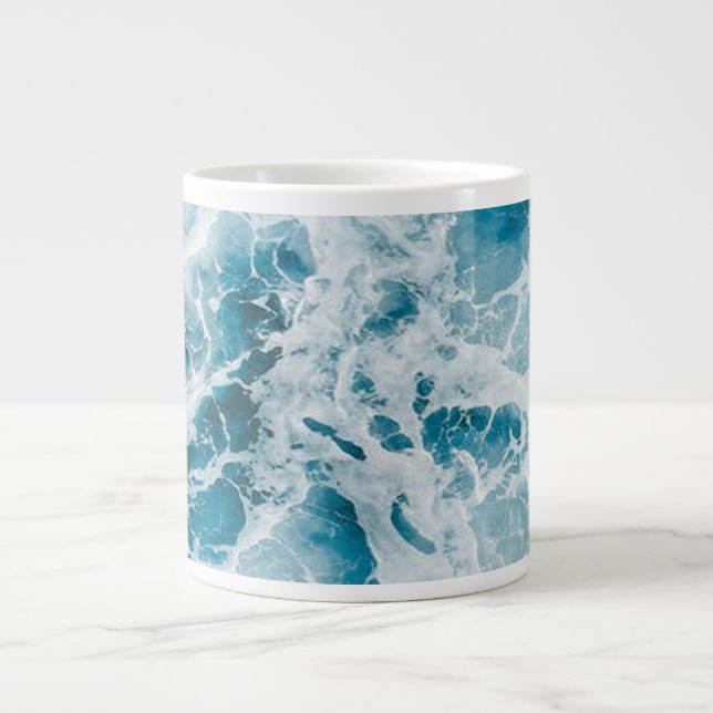 Grande Tasse Vague Océan Pacifique Bleu (Devant)