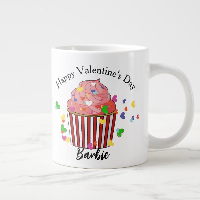Grande Tasse Valentine Cupcake Mug Cadeau Pour Elle (Droite)