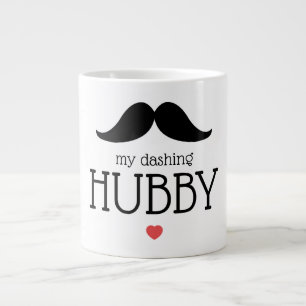 Grande Tasse Valentines Graphisme Moustache Mon Coeur de Hubby