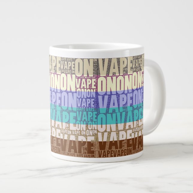 Grande Tasse Vape sur la turquoise de Tan de typographie (Devant droit)