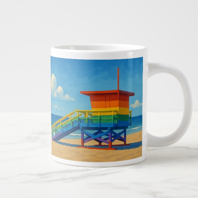 Grande Tasse Venice Beach Rainbow Lifeguard Stand (Droite)