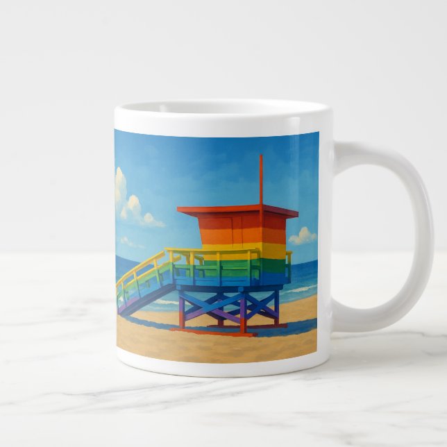 Grande Tasse Venice Beach Rainbow Lifeguard Stand (Droite)