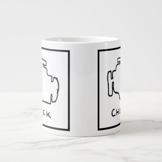 Grande Tasse Vérifiez le dessin léger de moteur (Devant)