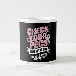 Grande Tasse Vérifiez votre Pecs Hommes Sensibilisation au canc