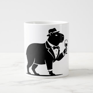 Grande Tasse Verre à vin capybara drôle minimaliste moderne