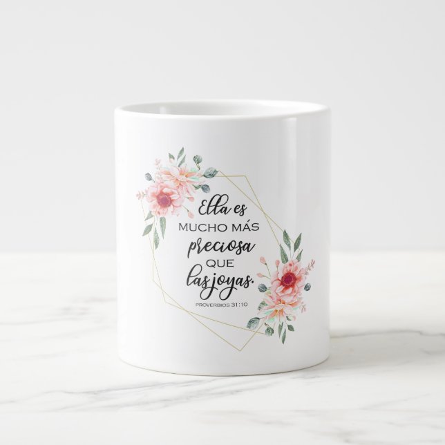 Grande Tasse verset de la Bible espagnole Proverbios 31:10 (Devant)
