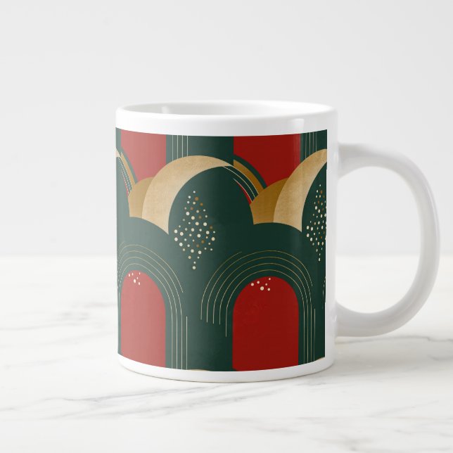 Grande Tasse Vert or Abstrait et rouge (Droite)