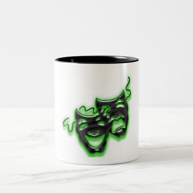 Grande tasse verte au néon de masques (Centre)