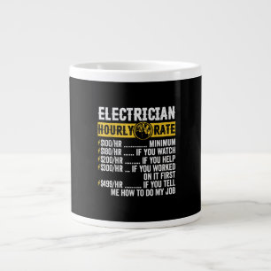 Grande Tasse Vêtements Électricien Drôle, Taux Horaire Homme