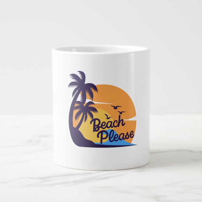 Grande Tasse Vibes coucher de soleil sur la plage | Mug tropica (Devant)