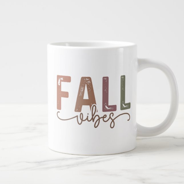 Grande Tasse Vibes d'automne arc-en-ciel (Droite)