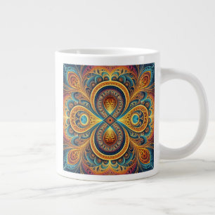 Grande Tasse Vibrant Fractal Art Giant Café Mug