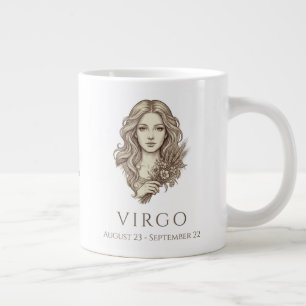 Grande Tasse Vierge Zodiaque Nom Personnalisé & Date de Naissan