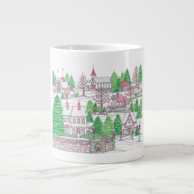 Grande Tasse Village de Noël Jumbo Café Mug (Devant)